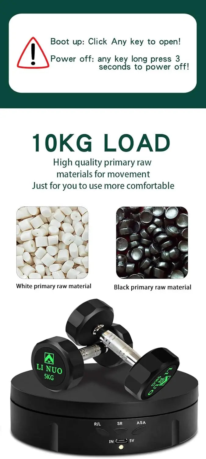 Motorized Rotating Display Stand,360 Degree Electronic Turntable Display Stand,Jewelry,Watch,3D Models(Does not contain battery)