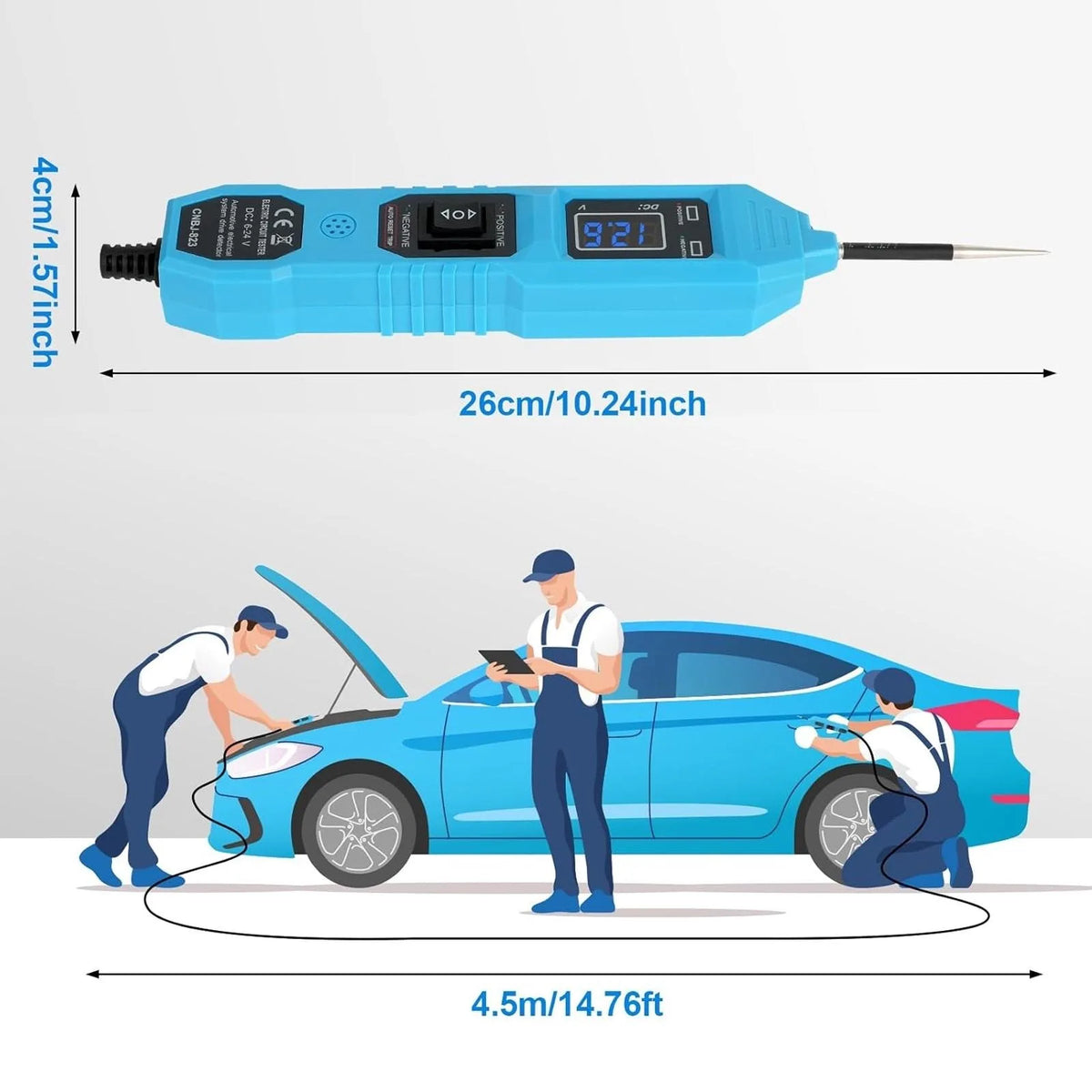 Multifunctional Car Circuit Tester LCD Display Power Probe Automotive Diagnostic Tool Repair Kit for Electrical Testing