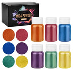 6/24/30Colors Epoxy Resin Dye Mica Powder Powdered Pigments Set Resin Mica Pearlescent Resin Pearl Natural Micas Colorants Resin