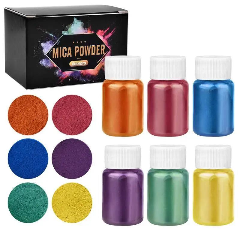6/24/30Colors Epoxy Resin Dye Mica Powder Powdered Pigments Set Resin Mica Pearlescent Resin Pearl Natural Micas Colorants Resin