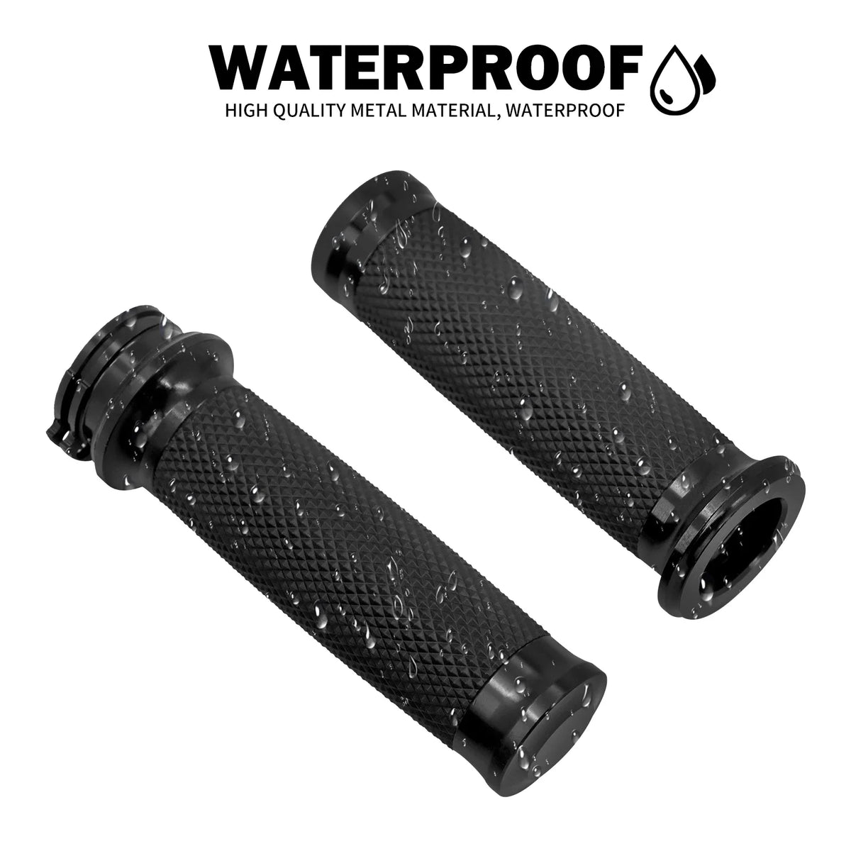 Motorcycle Black/Chrome 1"25mm Handle Bar Hand Grips For Harley Sportster 883 1200 XL Touring Street Glide Dyna Softail VRSC