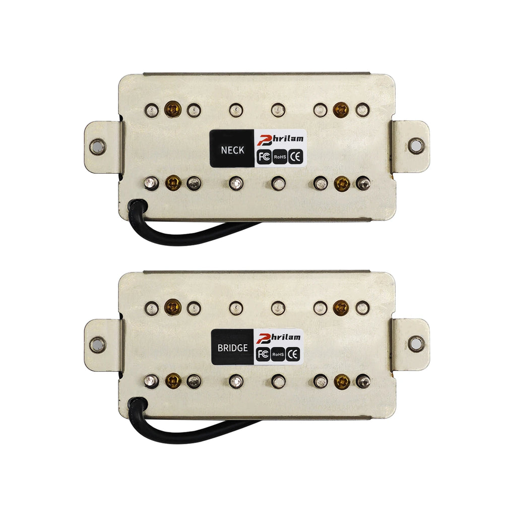Phrilam Pro HH High output Alnico5 6 non &6 adjustable Humbucker Neck/50mm7.6K  Bridge/52mm Pickups8.8/16.5K for Electric Guitar