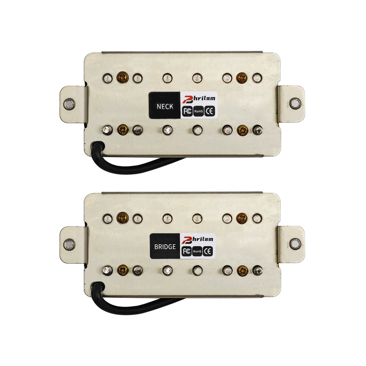Phrilam Pro HH High output Alnico5 6 non &6 adjustable Humbucker Neck/50mm7.6K  Bridge/52mm Pickups8.8/16.5K for Electric Guitar