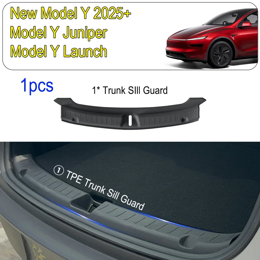 Tesmayx TPE Trunk Sill Plate Cover for Tesla New Model Y Juniper Launch 2025+ Scratch Protection Accessory