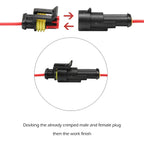 352pcs Waterproof Connectors For Car Motorcycle Yacht Electrical Wire Connector Kit 1/2/3/4 Pin Terminals Harness Plug Connector
