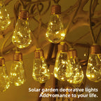 15/10 Bulbs Solar Outdoor String Lights, Fairy String Lights, 8 Modes Courtyards Gardens, Parties, Camping Christmas Decorations