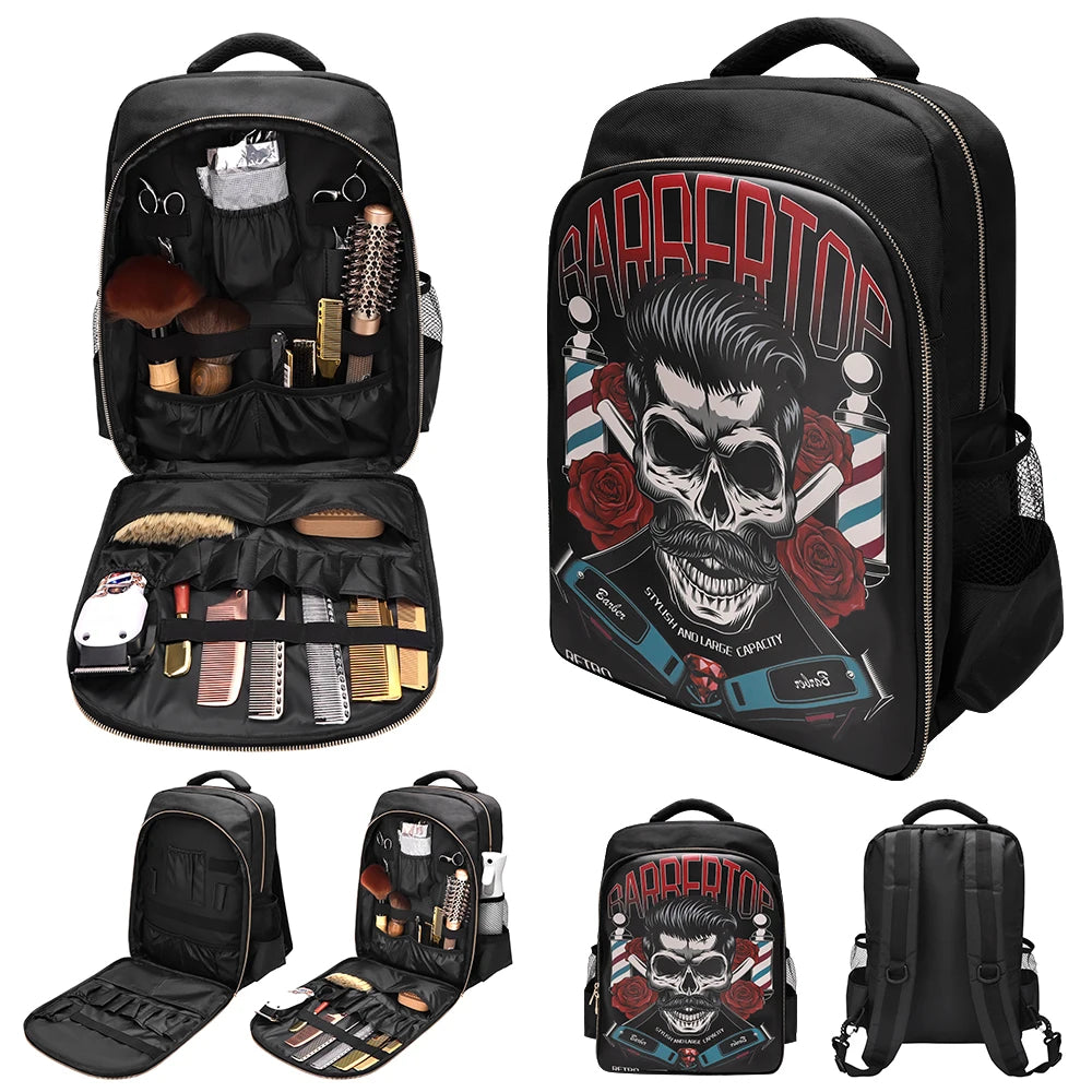 Barber Bag Storage Bag Beauty Makeup Salon Large Capacity Backpack Multifunctional Waterproof Travel Bags Hairdressing Tool