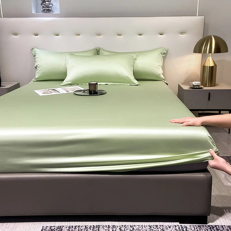 Mulberry Silk Fitted Sheet Natural Silk Bed Cover Queen King Size Bed Cover Customized Size Luxury High-End Silk Bedding Sheets