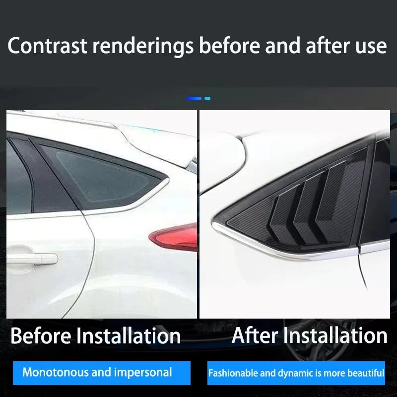 2pcs Rear Window Louvers Car Vent Side Tuyere Louvers Vent For Ford Focus ST RS MK3 2012-2018