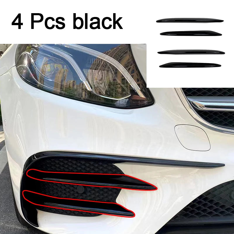 Car Front Bumper Splitter Spoiler For Mercedes Benz E Class W213 2016-2020 Spoiler Fog Light Trim AMG Wind Knife Car Accessories