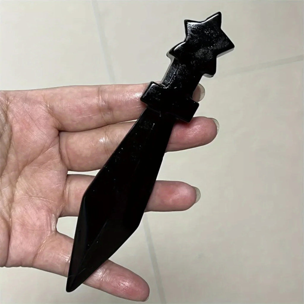 Jewelry Patterns 1pc Unique crystal Knife - Hand quartz carved knife、Crystal diy knife、Home decoration - Healing crystal gift