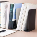 8 Pieces Bookends,Clear Bookends for Shelves,Heavy Duty Book Ends andDesktop Organizer,Book Stopper for Books/Movies/CD