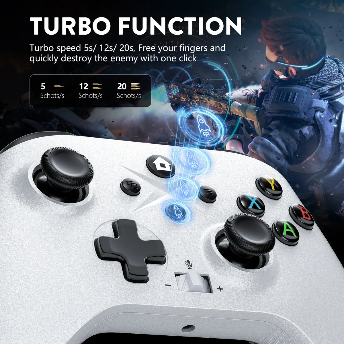 GAMROMBO Game Controller for XBOX ONE/SERIES S/X/PC Gaming 2.4G Wireless Joystick Remote Control Gamepad supports Windows 7/8/10