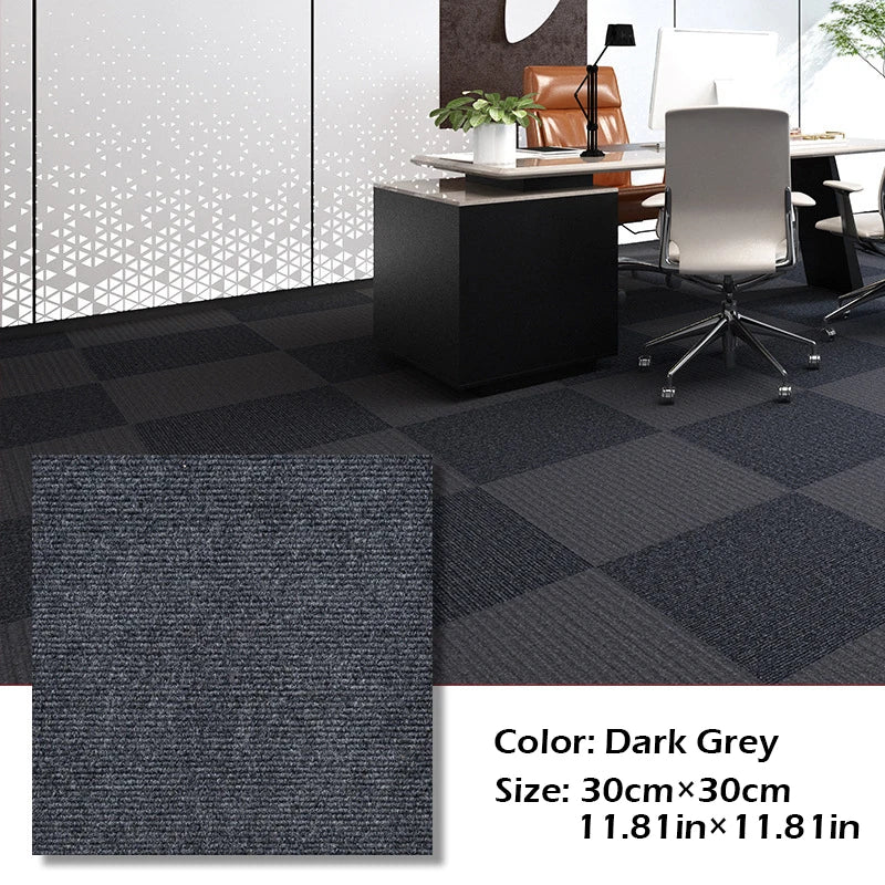 30x30cm DIY Modern Carpet Self-adhesive Anti Slip Block Fully Spread Floor Mat Bedroom Study Office Can Be Cut