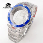 Matelion 20ATM Dive 40mm SUB Case Fit NH35 NH34 GMT ETA 2824 PT5000 Watch Case Steel Bracelet Sapphire 120 Clicks Sliding Buckle