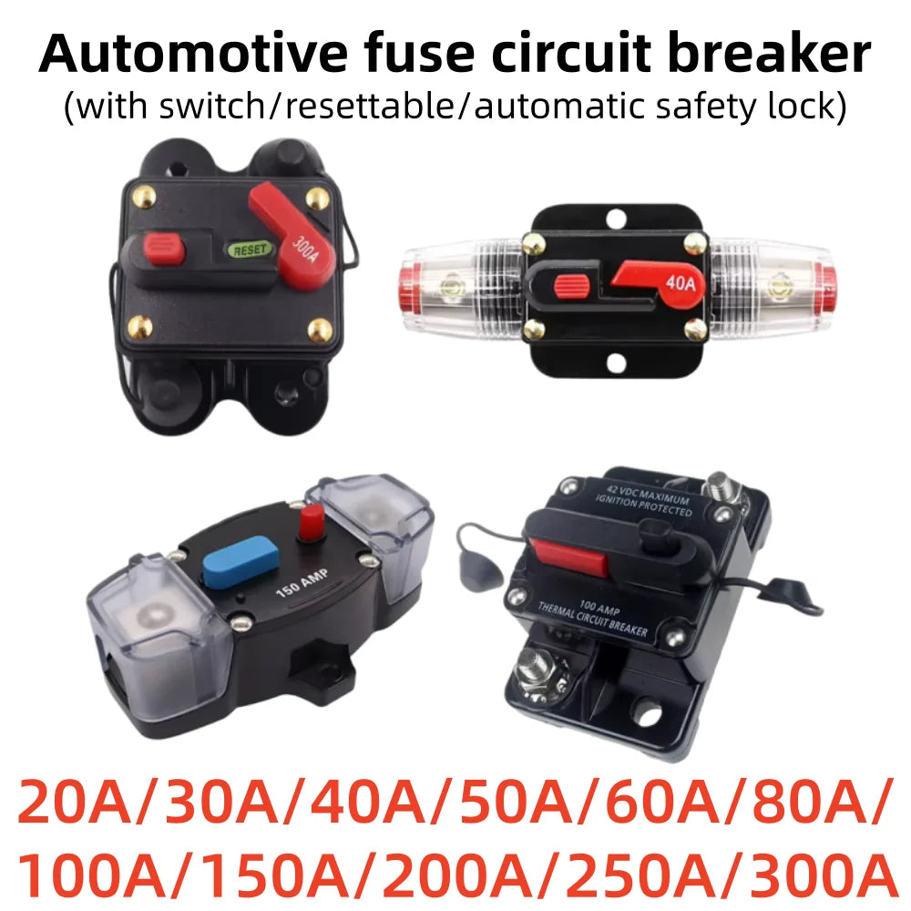 DaierTek 20A-300A Circuit Breaker 12V Trolling with Manual Reset Boat Manual Power Protect for Audio Fuse Car 48VDC Waterproof