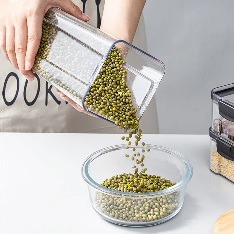 2/4PCS Sealed Jars Sets Stackable Kitchen Grain Srorage Sealed Containers Fridge Fresh Keep Boxes Seasoning Set Multigrain Tank