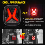 Car Rear LED Tail Lights For Jeep Wrangler CJ TJ YJ 1998-2006 Universal 'X'Shape Design Smoked 12v Drl Modified Brake Tail Lamp