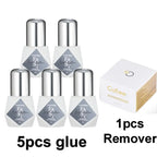 5 Bottles Gollee Eyelashes Extension Glue 7-9 Week Long Lasting Grafting Lashes Glue 0.3-1s Quick Drying  Black Glue Latex Free
