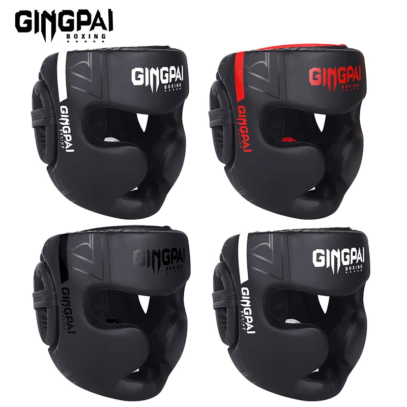 Boxing Headgear Helmet for Kickboxing Muay Thai MMA Sanda Training, Red/Blue/White, S-XL