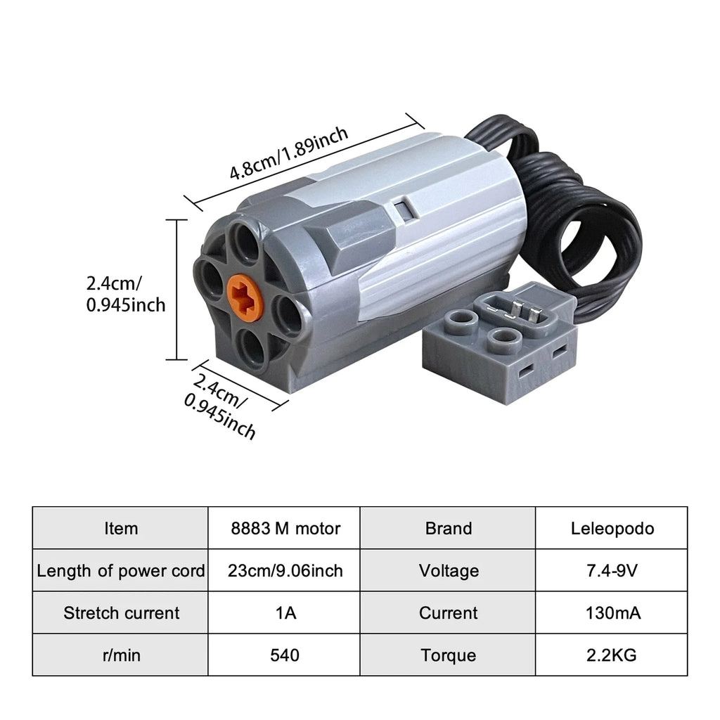 MOS 11PCS Brick Motor Power Function Kit With technic Parts Includes AA Battery Box 2.4g Speed Control Remote Receiver 5x Motors