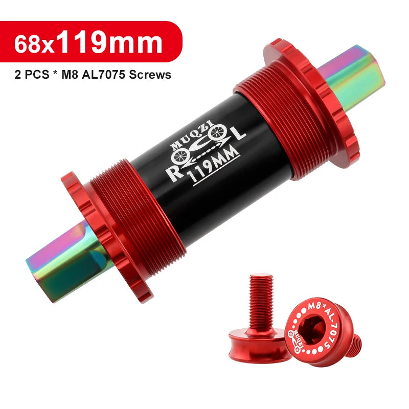 Ceramic Bearing Bicycle Bottom Bracket 68*103 107 110 113 119 122mm Square Titanium Axle Road Mountain Bike Central Axis BB Sets