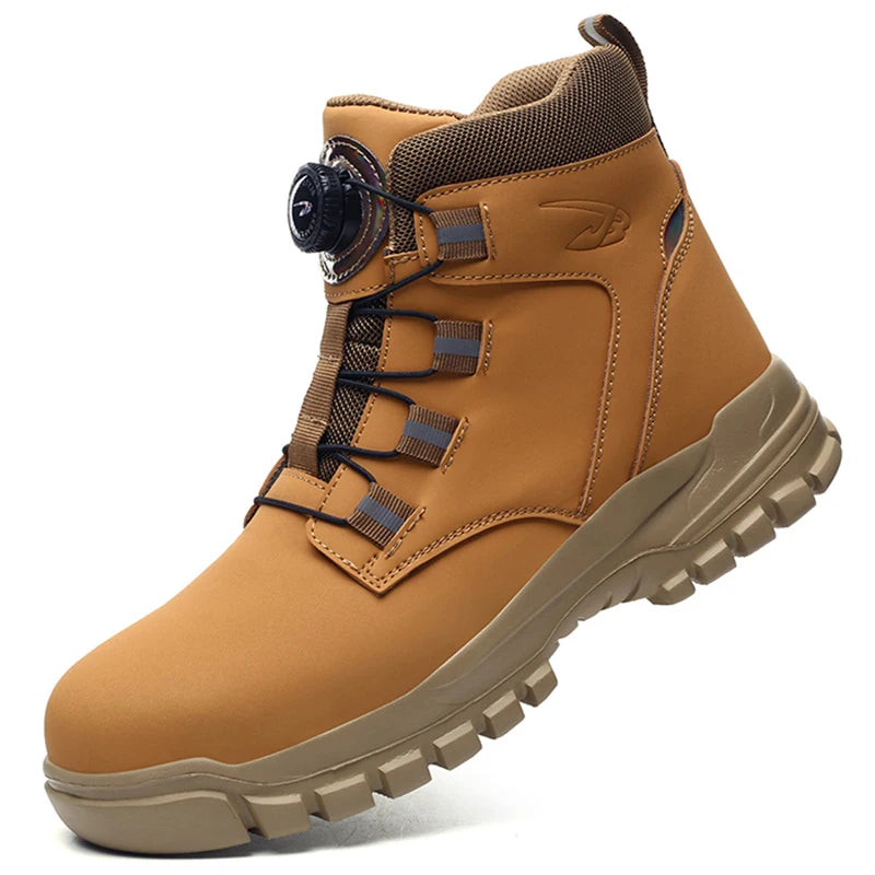 Lightweight Steel Toe Work Shoes for Men Construction Safety Sneakers Anti-Puncture Outdoor Boots with Anti-Smash Protection