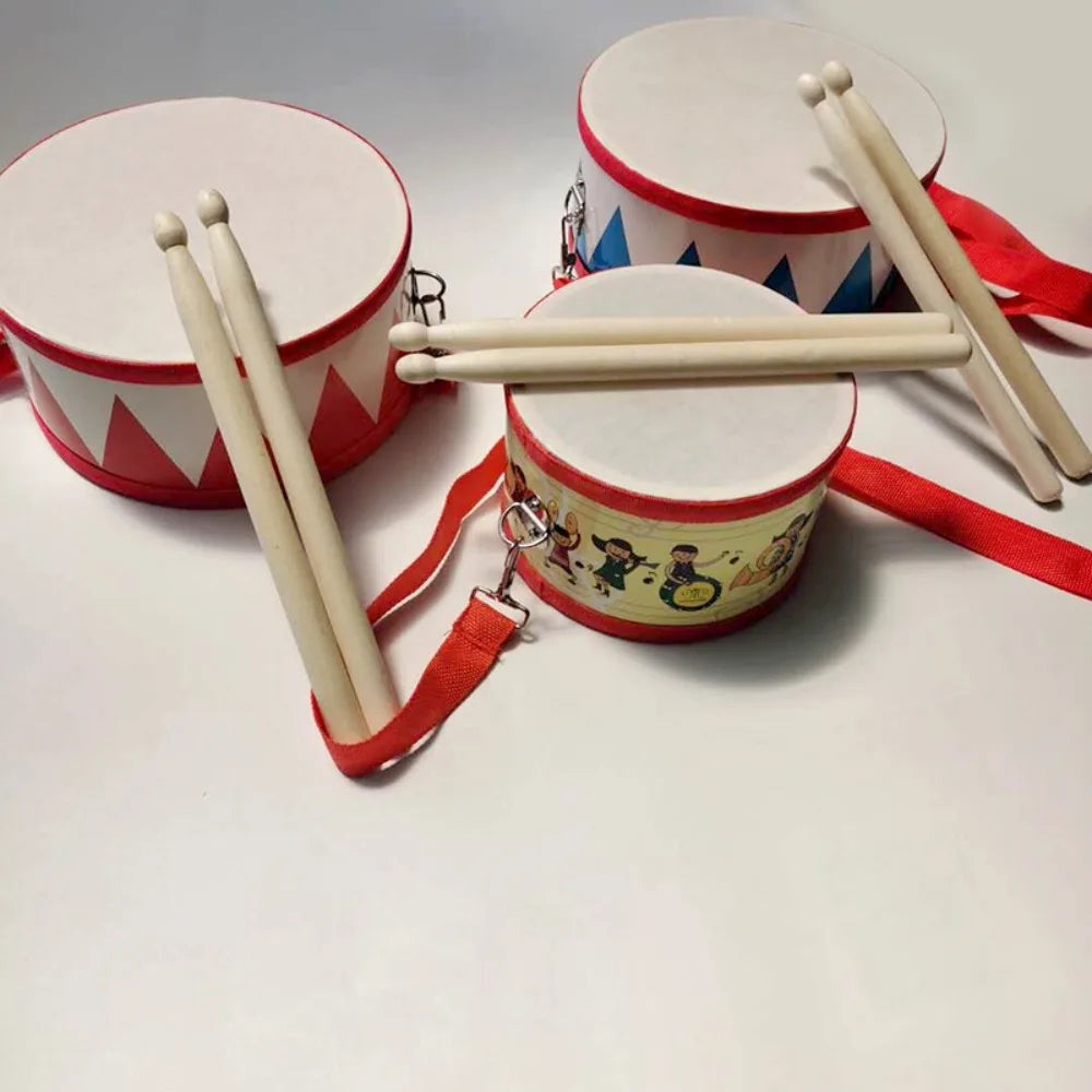 Wooden Percussion Drum Toy Set for Toddlers - with Carry Strap, Develop Rhythm Sense, Safe and Educational Music Aids