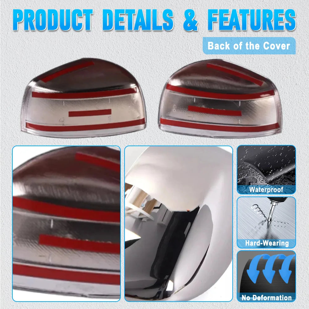 Car Rearview Side Mirror Cover Wing Cap 
 Exterior Door Case Trim For Dodge Grand Caravan Chrysler Town & Country 2008-2016