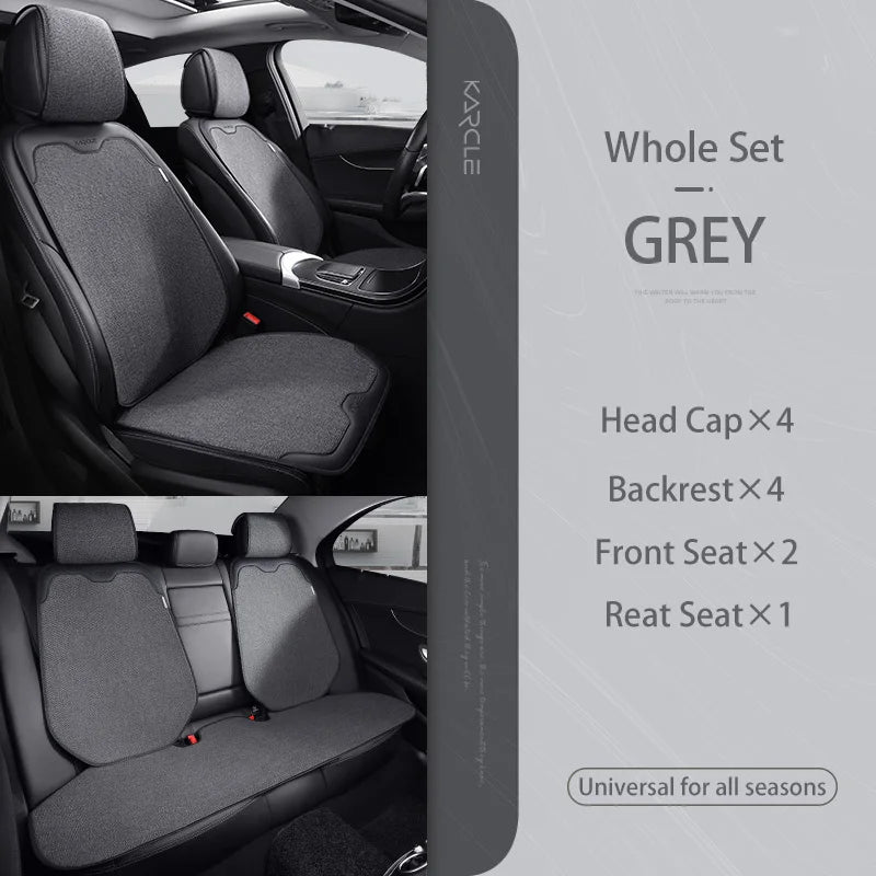 Car Seat Cover Linen Cotton Set Car Seat Cushion Soft Universal Seat Cushion Chair Protector Pads Auto Seats Cover Accessories