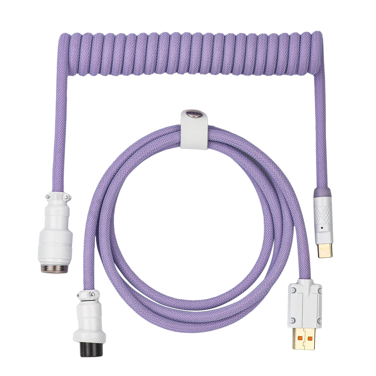 EPOMAKER Mix Pro Coiled USB-C Keyboard Cable 1.5m Double Sleeved, Detachable 4-Pin Aviator