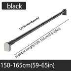 Adjustable Stainless Steel Shower Curtain Rod Clothes Drying Rack No-Drill Telescopic Pole for Laundry Room Bathroom