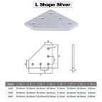 90° corner angle bracket plate, L/T, for 2020/3030/4040 aluminum profile, 4-10pcs