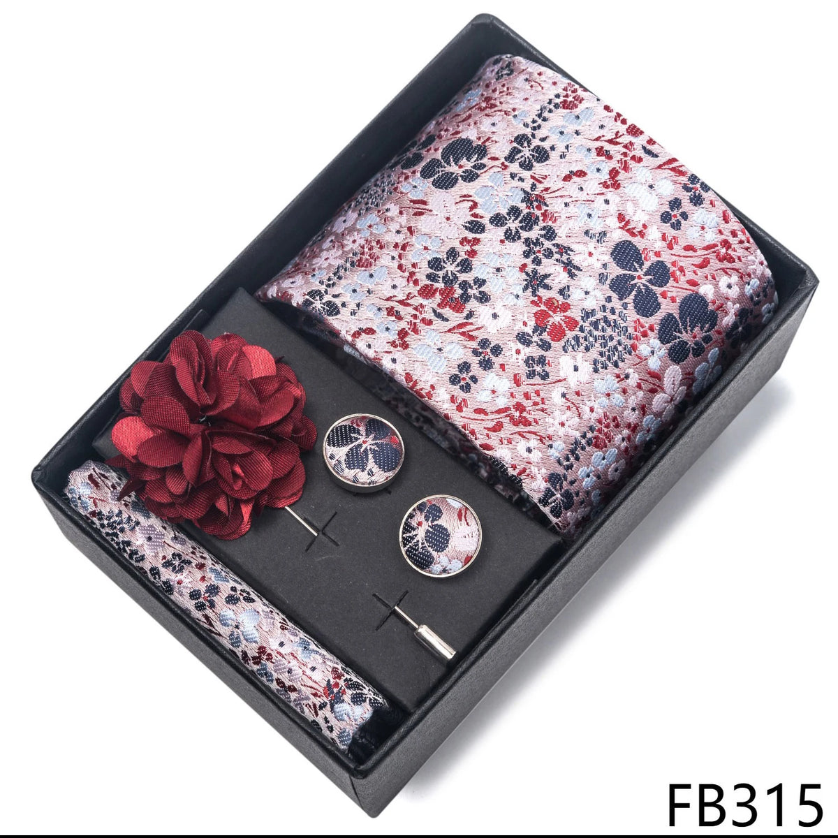 New Designer Blue Red Green Paisley Ties For Men Wedding Party Neck Tie Luxury Tie Pocket Square Cufllink Brooch Set
