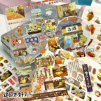 10Pcs Laser Retro Japanese Stickers Diy Diary Journaling Material Decoration Sticker Aesthetic for Laptop Stationery