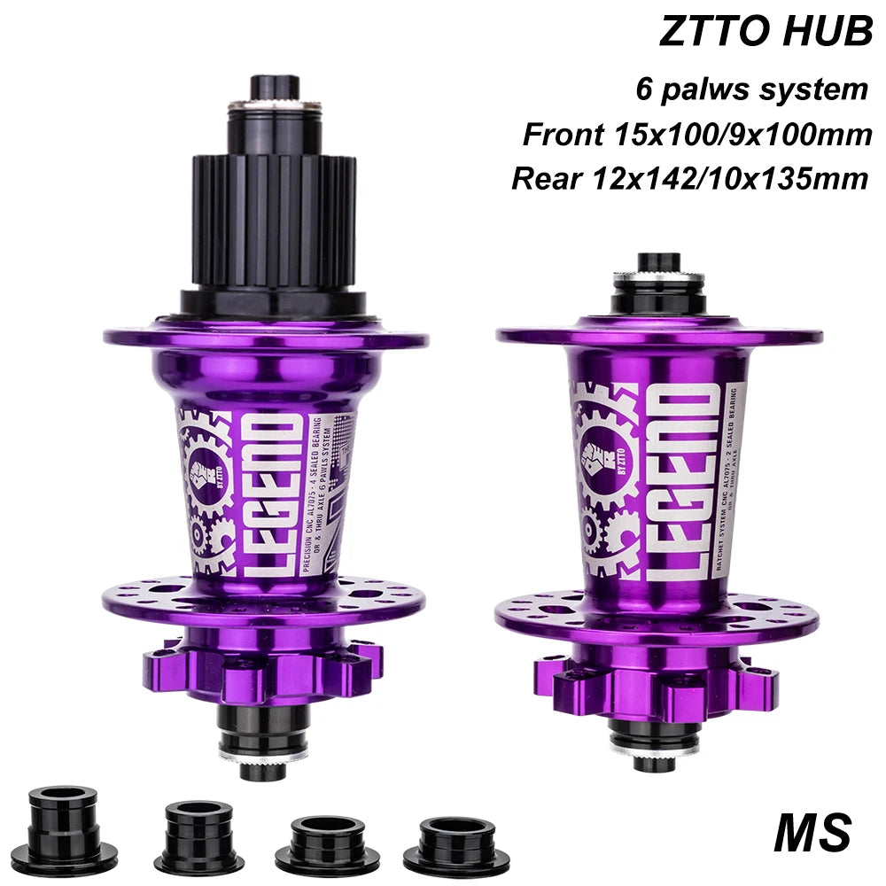 ZTTO Mountain Bike Hub 32 Holes 6 Pawls Disc Brake Bearing 10 11 12 Speed XD Thru Axle Quick Release Bicycle Wheel 142 135mm
