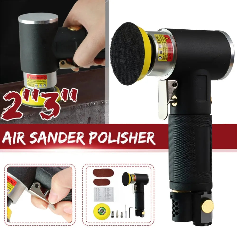 WENXING Orbit Air Sander Mini Pneumatic 1"/2"/3" Grinding Machine set for Car Polishing High Speed Air Powered Polisher air tool