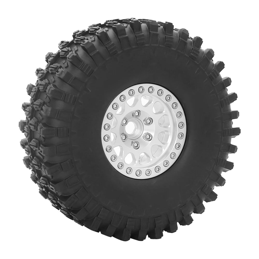 Metal 1.9 Beadlock Wheel Rim Tires Set for 1/10 RC Crawler Car Axial SCX10 III AXI03007 90046 TRX-4 Redcat GEN 8