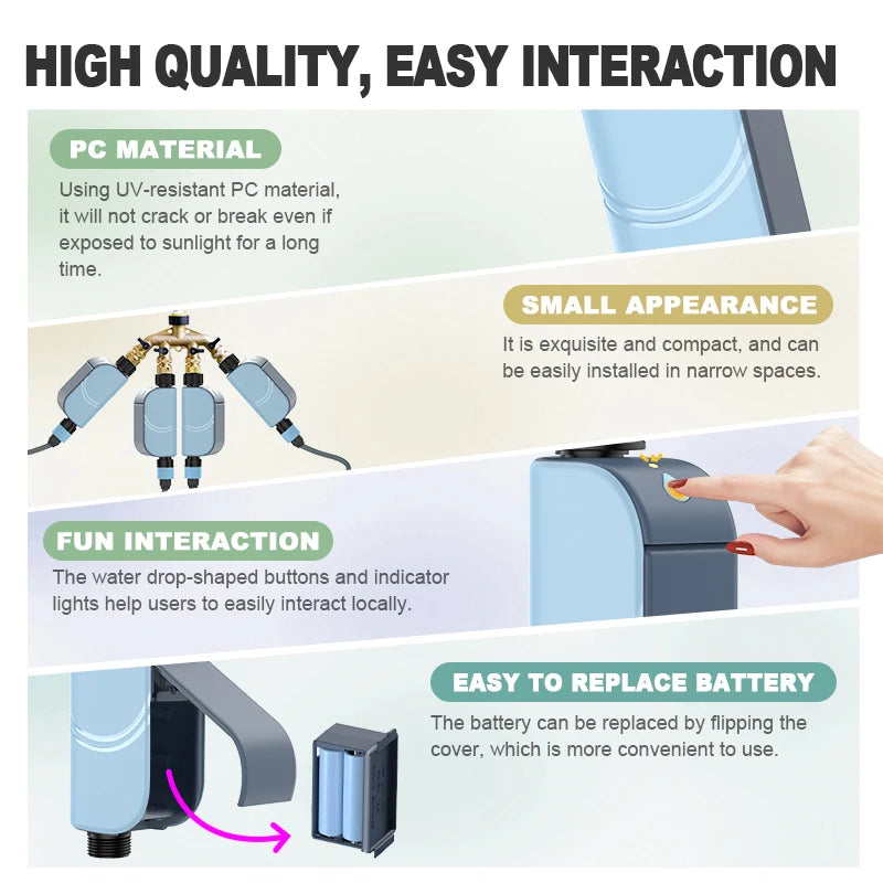 EZAIOT Tuya WiFi Smart Garden Watering Timer Hose Faucet Valve Controller EU/US