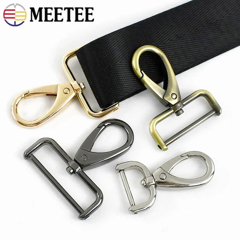 2/4Pcs Meetee 13-38mm Metal Buckle Detachable Lobster Clasp Bag Strap Clip Buckles Webbing Handbag Snap Hook DIY Accessories
