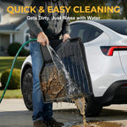 Tesla Model Y Standard 2025-2026 TPE trunk mat set, rear cargo + frunk options
