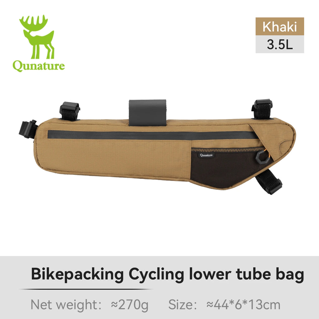 Qunature Bikepacking Bag Bike Frame Bag Large-capacity Waterproof Mtb&Road Bike Cycling Bag Wear-resistant Extra Long