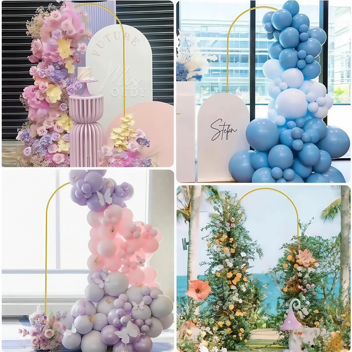 4/5/6/6.6/7.2FT Gold Wedding Arch Stand, Party Decor Balloon arch, Frame Backdrop Holder Bracket For Birthday Baby Shower