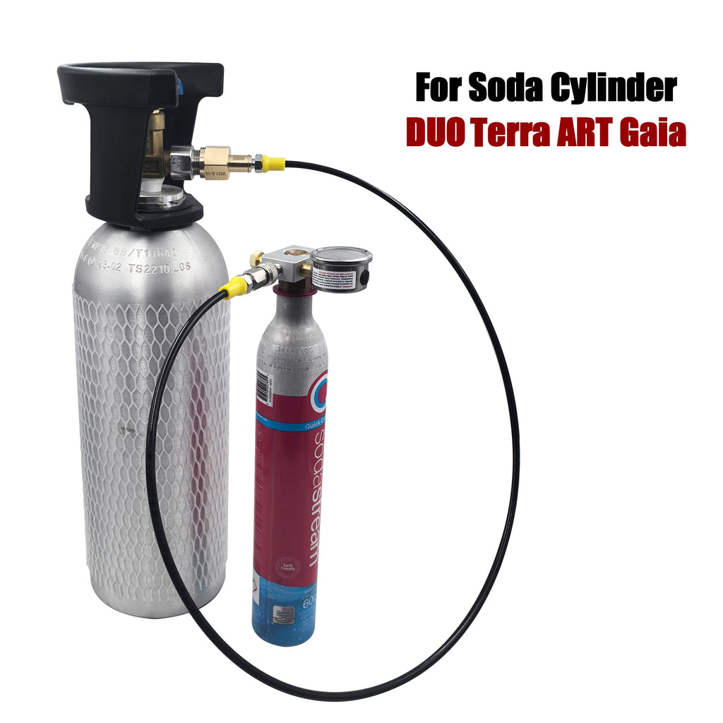 CO2 Clyinder Refill Fill Station Adapter Fit Soda Water Machine Terra, Gaia, DUO, ART Carbon Dioxide Pink Bottle Quick Connect
