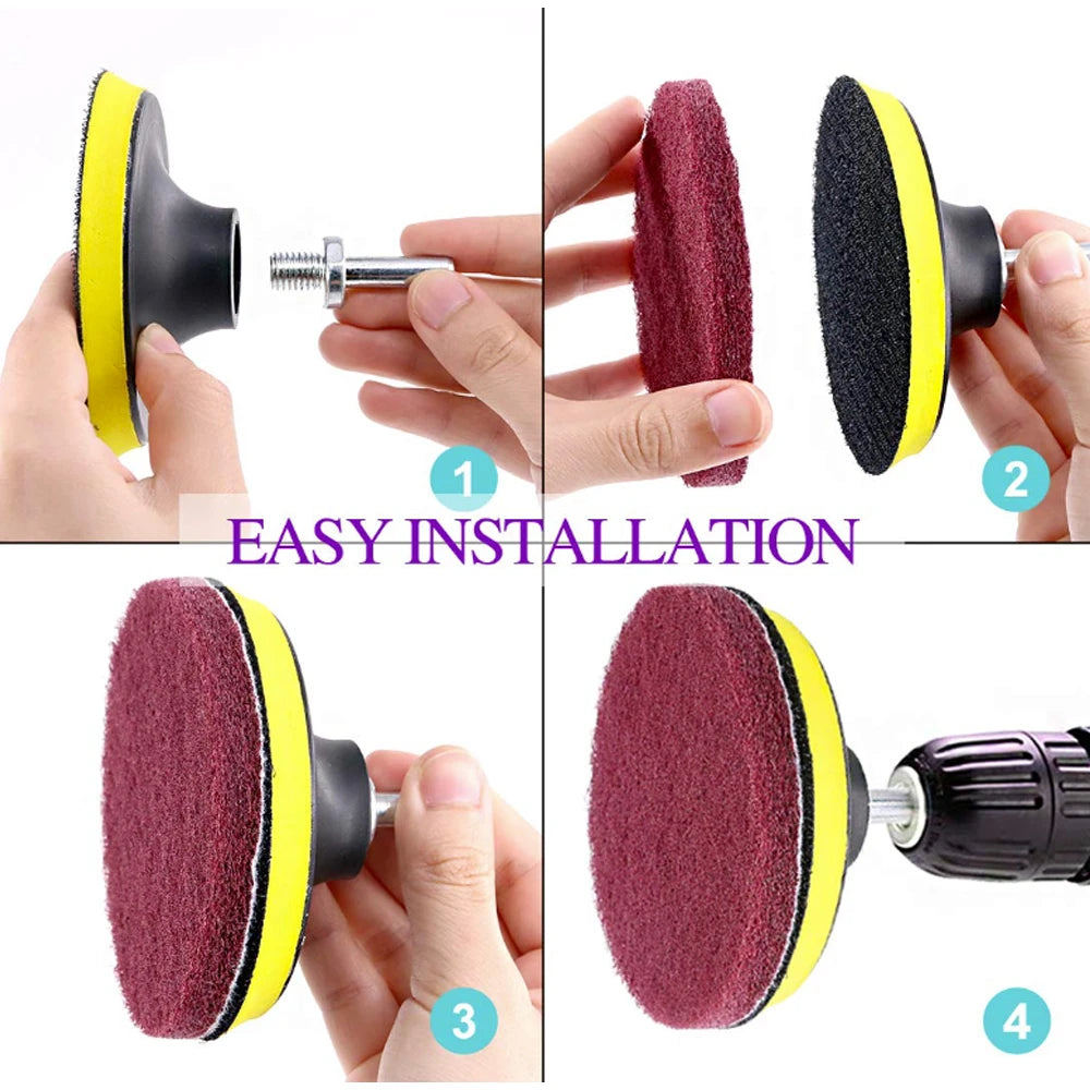 20 Pcs 6 Inch Scrubbing Pad Made of Nylon with Backed Flocking for Self-adhesion Multiple Grit Sizes Suitable for All Scenarios