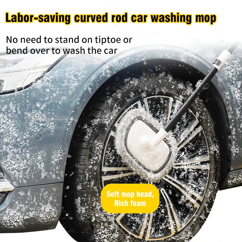2025 New 15 Degree Bend Car Cleaning Brush Car Wash Brush 3-Section Broom Telescoping Long Handle Cleaning Mop Cleaning Tools
