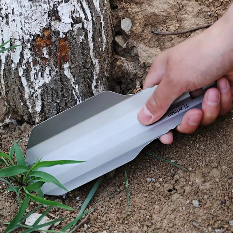 Tiartisan Titanium Corrosion-resistant Garden Hand Shovel Outdoor Camping Hiking Backpacking Mini Ultralight Portable Trowel