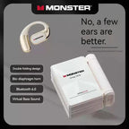 MONSTER AC530 Wireless Earphone Bluetooth Bone Conduction Ear Hanging Titanium Alloy Custom Double Folding Sports Earphones Gift