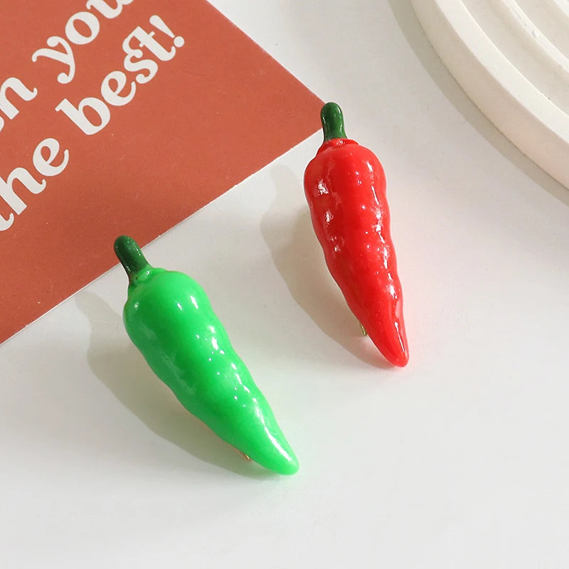 Strawberry Chili Cherry Tangerine Hairpins Cute Headwear Hair Accessories Girl Side Bangs Clip Sweet Hairpin Headdress Jewelry