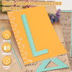 14/4Pcs Scrapbooking Tool Book binding kit Starter Notebook DIY Craft Complete Bookbinding Ruler Templates Notebook Journal